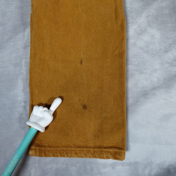 Vintage Levis 560 Relaxed Tapered Fit Jeans Mens 36x32 (Fits 34x31) Mustard Tan - Picture 2 of 11